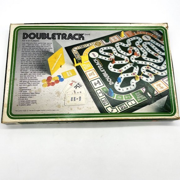 Vtg Milton Bradley Doubletrack Board Game Complete 1981 3-4 Players Ages 8-Adult - Picture 2 of 6